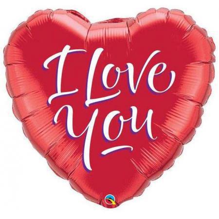 Balao Metalizado Qualatex 18 Polegadas Coracao I Love You